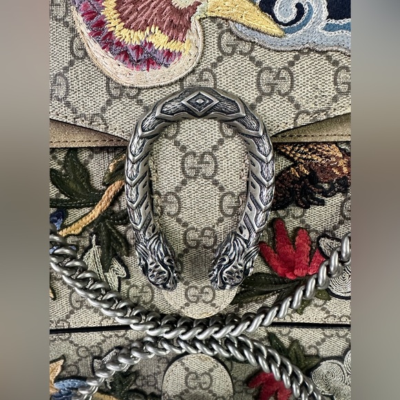 🦄💃 GUCCI RARE DIONYSUS Embroidered GG Supreme Coated Canvas - Picture 3 of 16